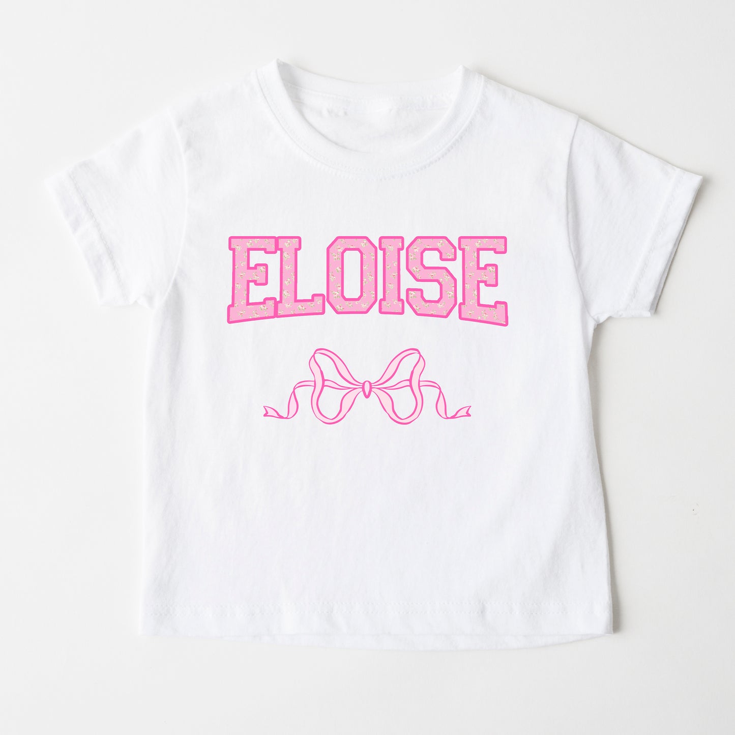 Varsity name with dainty bow