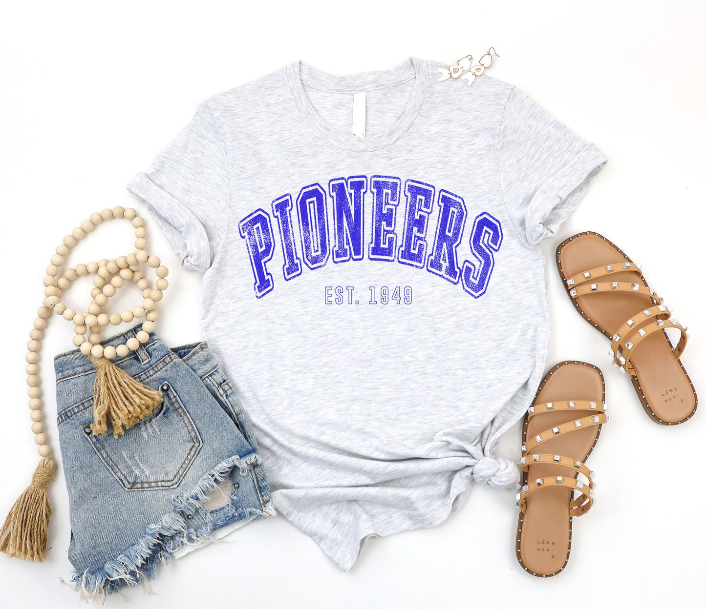 Pioneers varsity letter tee
