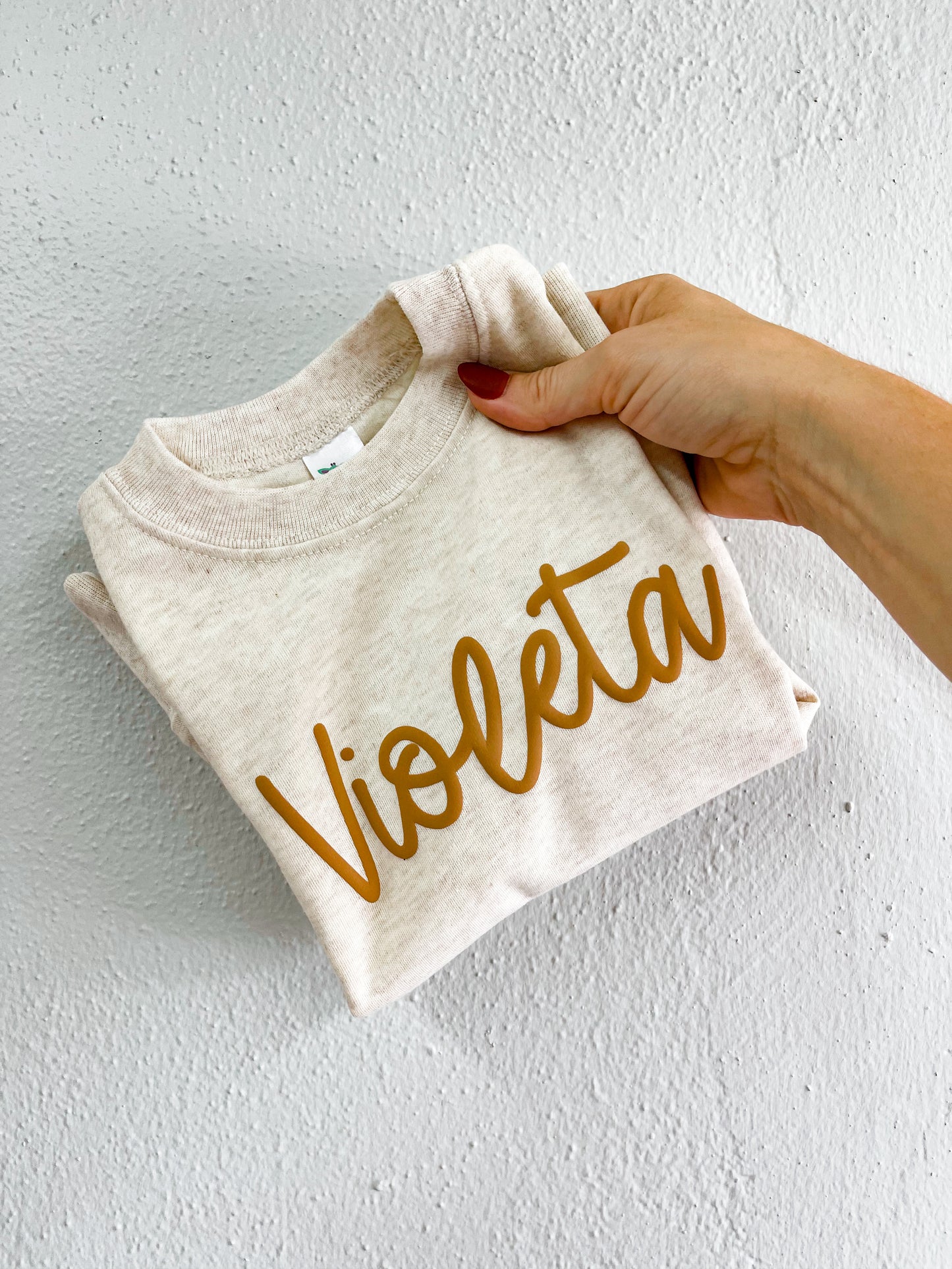 Beige puff pullover