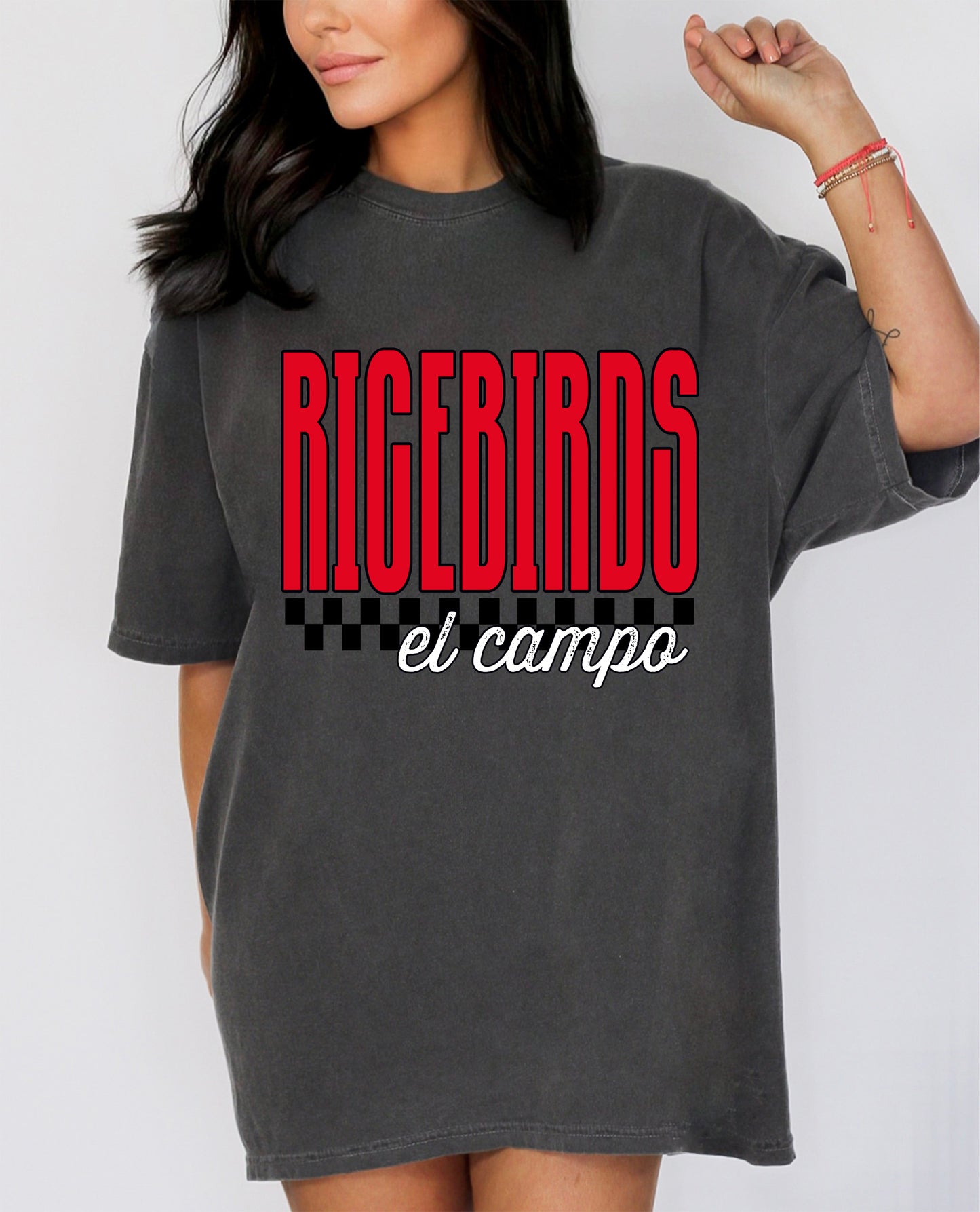 Ricebirds Checkered Tee | El Campo Spirit Shirt