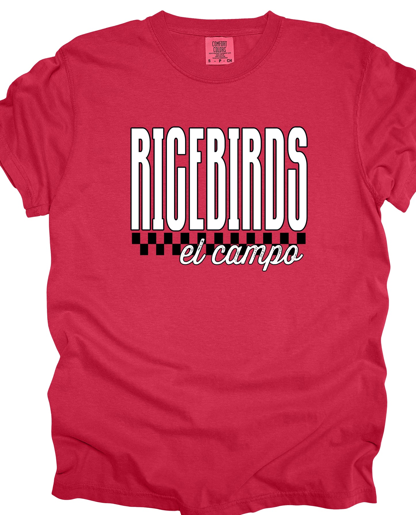 Ricebirds Checkered Tee | El Campo Spirit Shirt