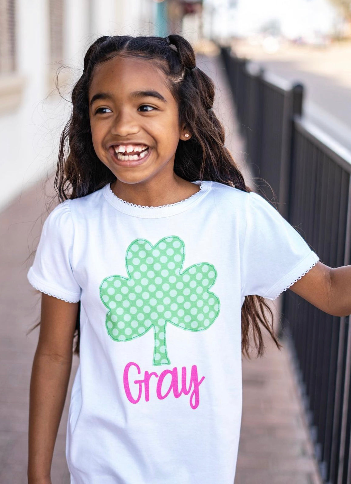 Girl's Personalized Shamrock Tee