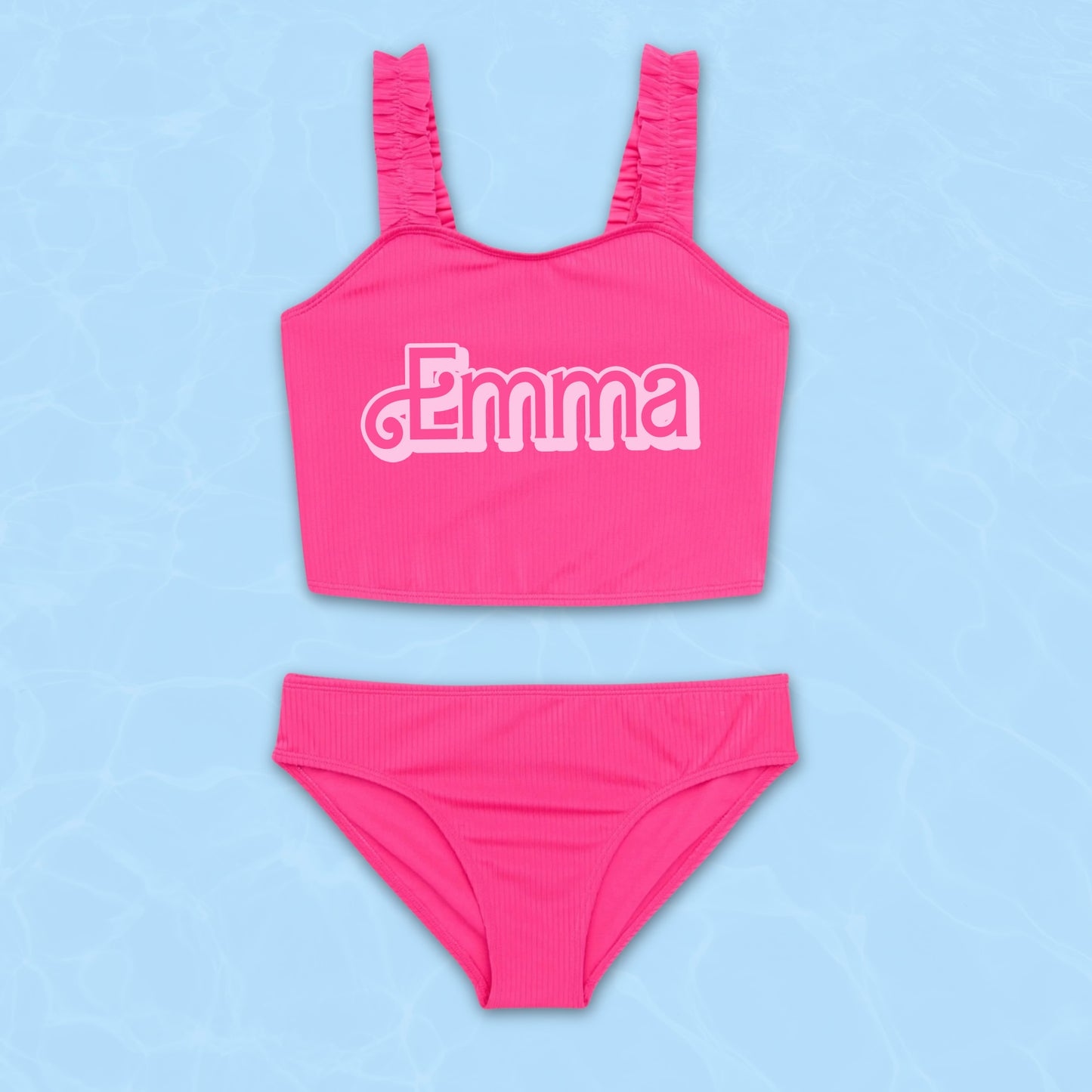 Personalized Girl's Pink Barbie Inspired Tankini Set
