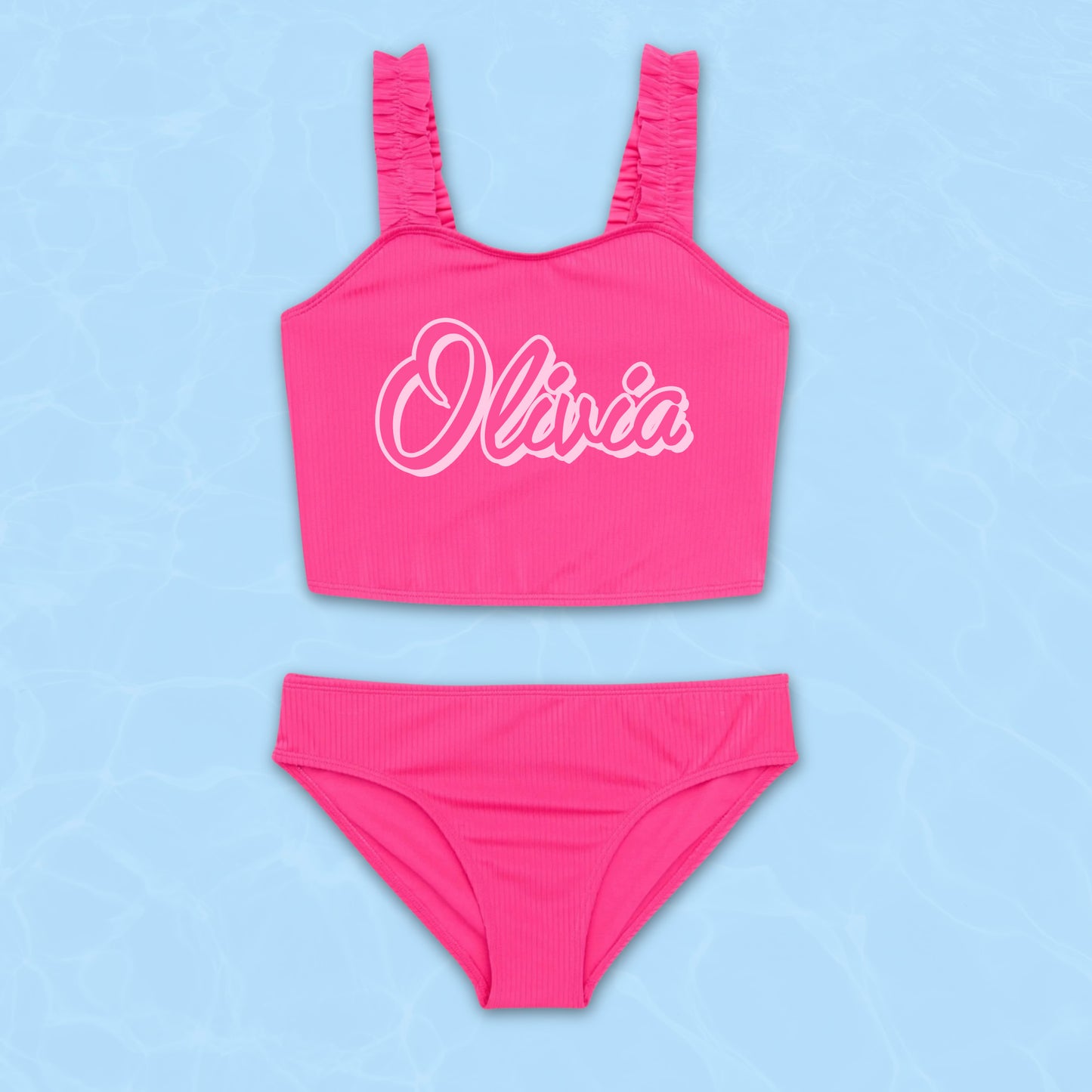 Personalized Girl's Pink Barbie Inspired Tankini Set