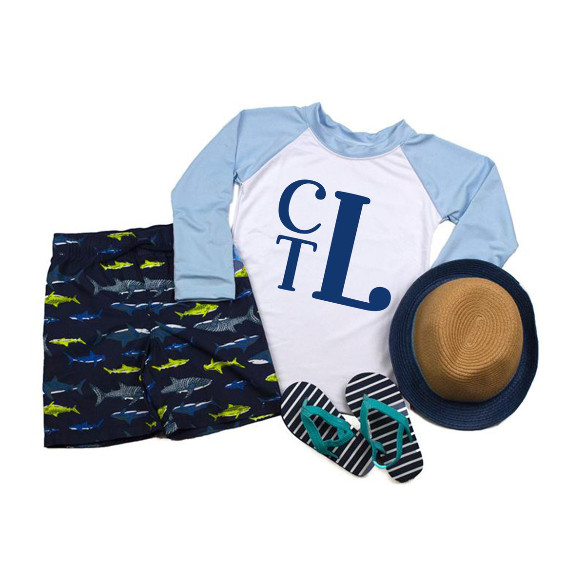 Stack Monogram Rash Guard Marie & Company