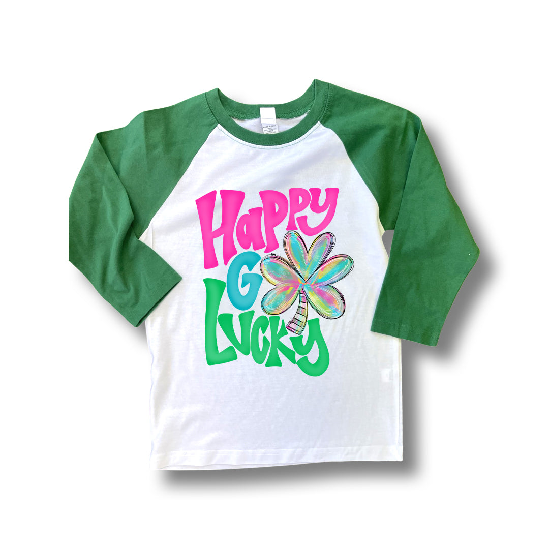 Happy Go Lucky Girls Raglan