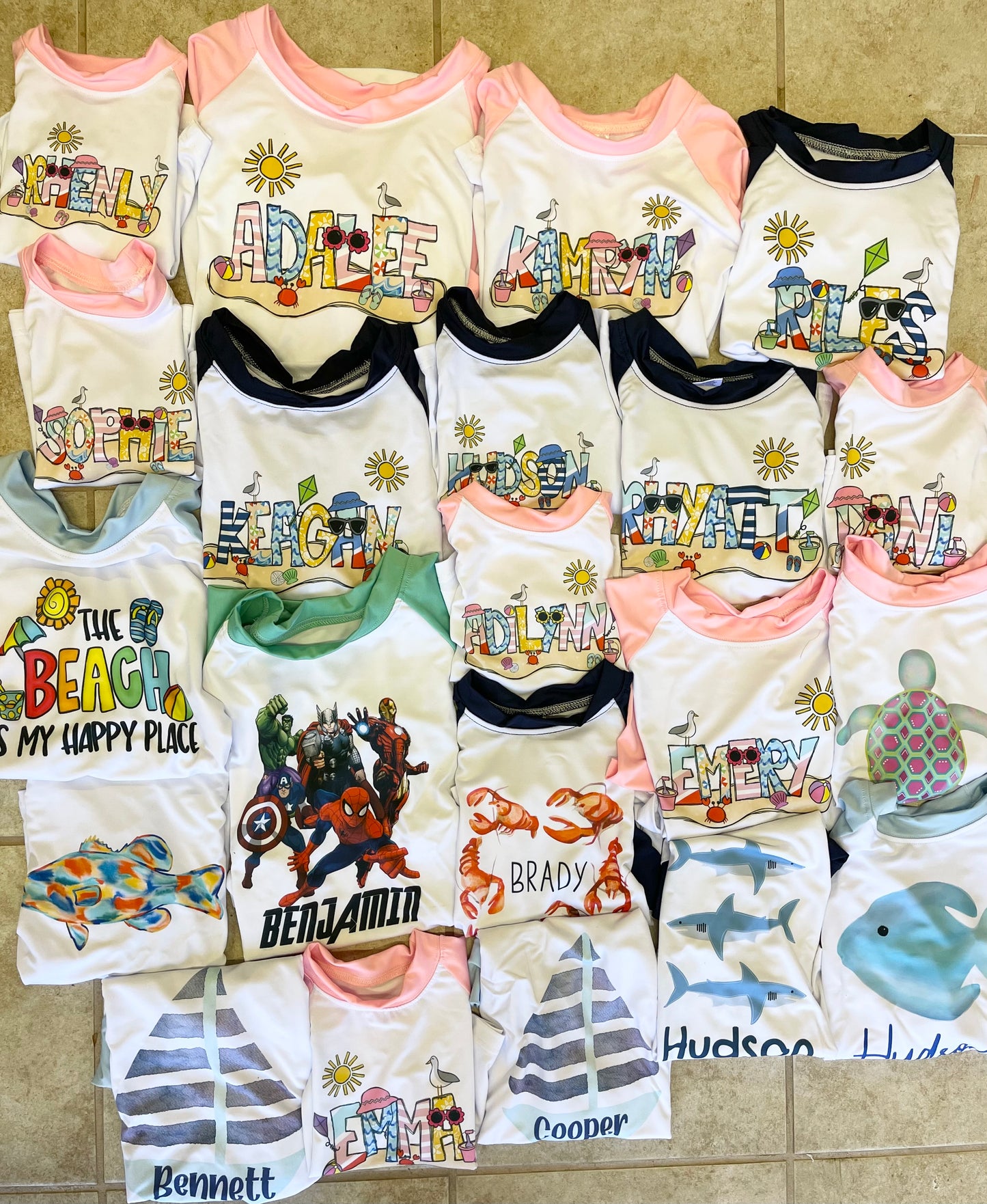 Boys Beach Alpha name personalized rash guard