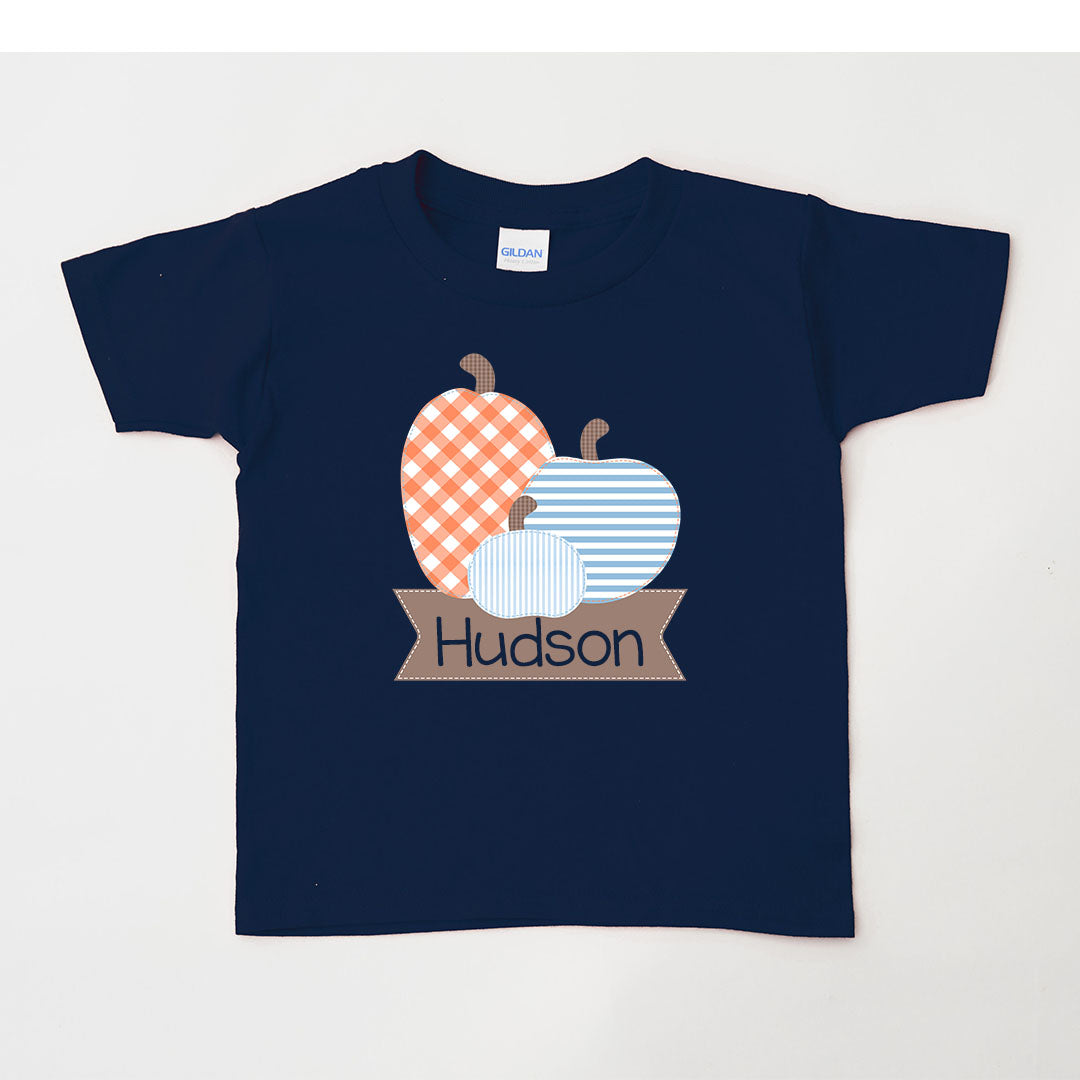 Boys Pumpkin Trio Personalized Tshirt