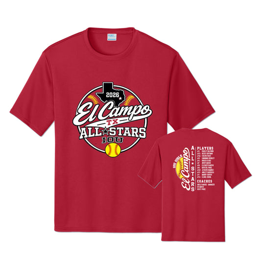 Adult Dry-Fit Roster Tee 10U Girls
