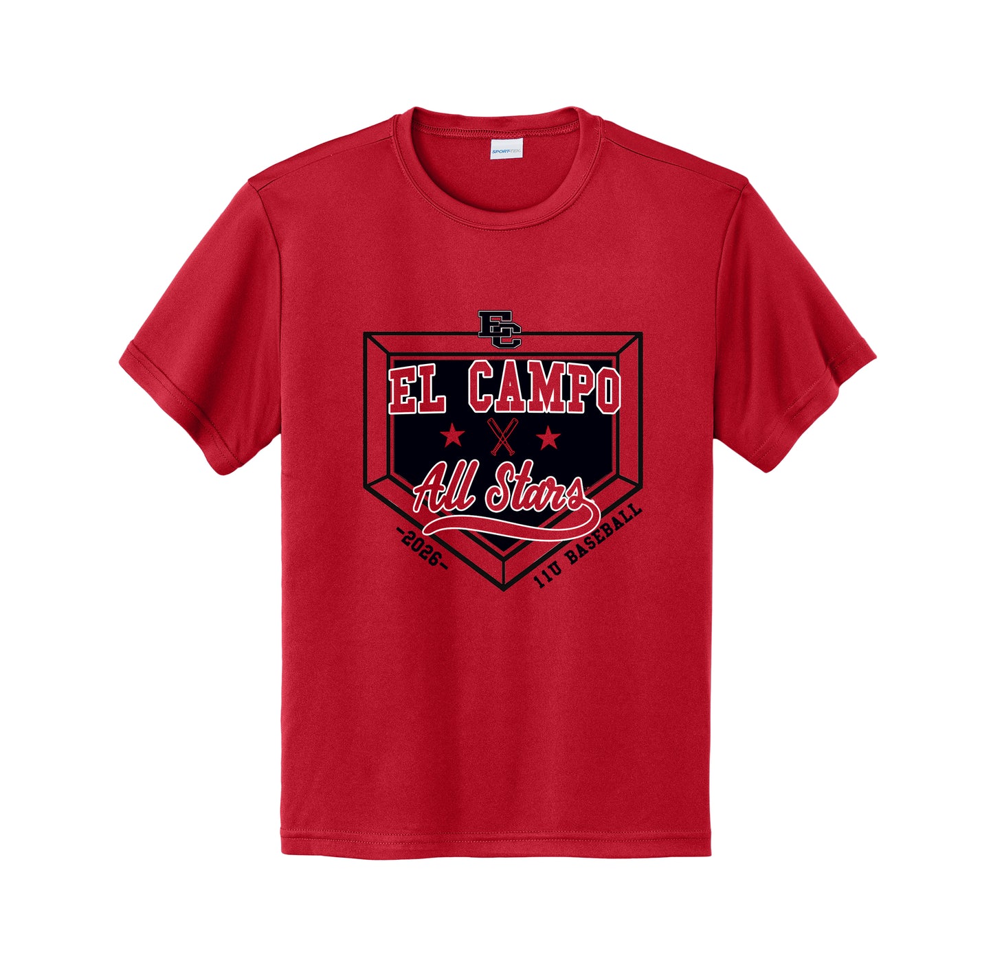 Youth Sport Tek Dry Fit Shirt 11U Boys Roster Tee
