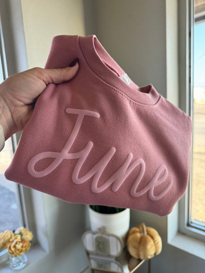 Girls Mauve Puff Fleece Sweatshirt