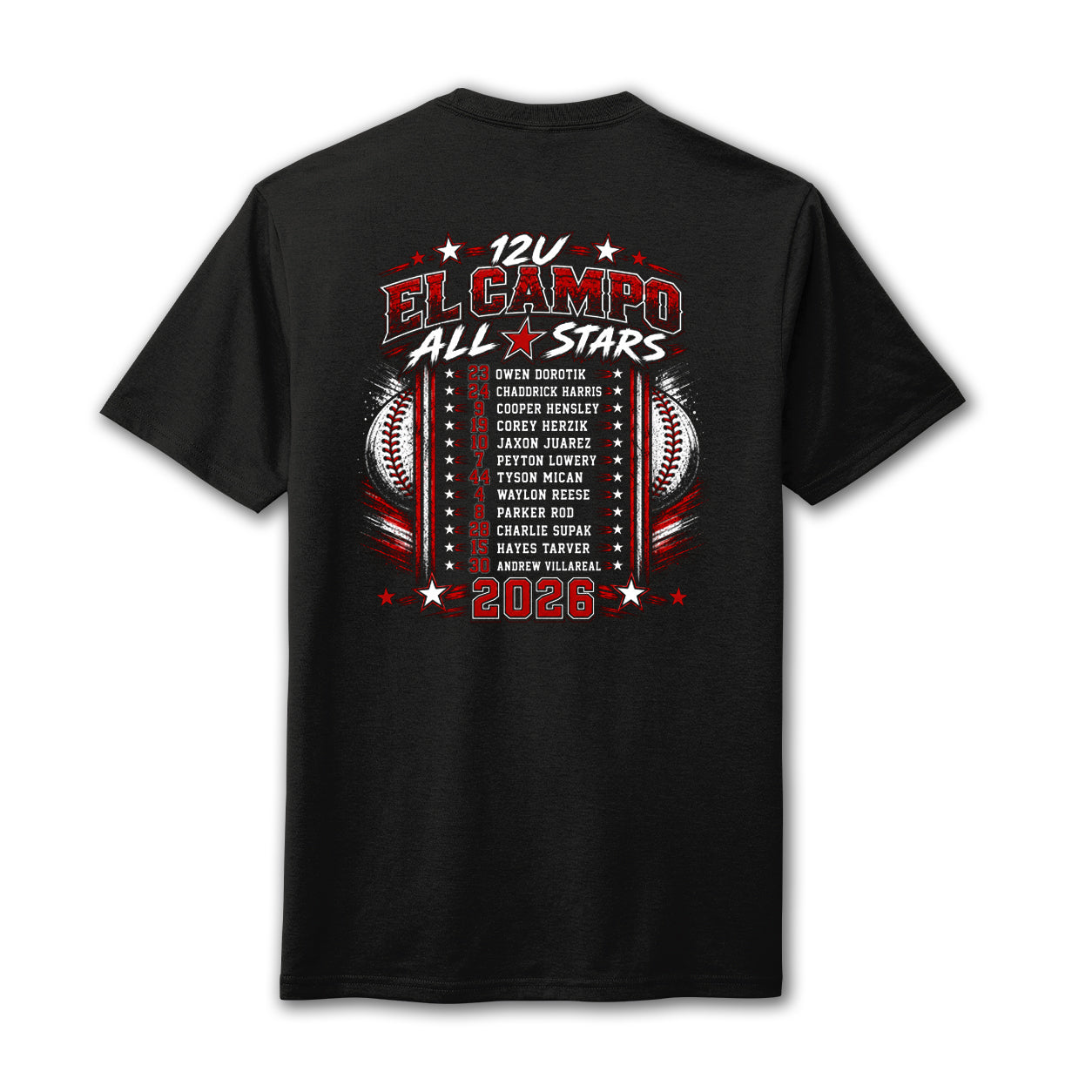 Adult Cotton Roster Tee - 12U Boys