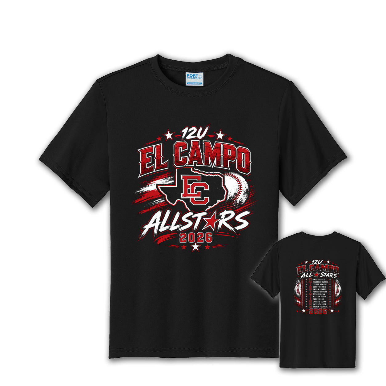 Adult Dry-Fit Roster Tee - 12U Boys