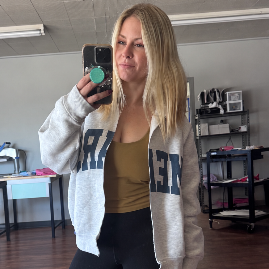 Custom Mock Neck Sweatshirt Cardigan