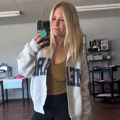 Custom Mock Neck Sweatshirt Cardigan