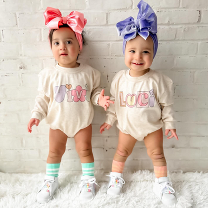 Bright Retro Alpha Name Infant Bubble