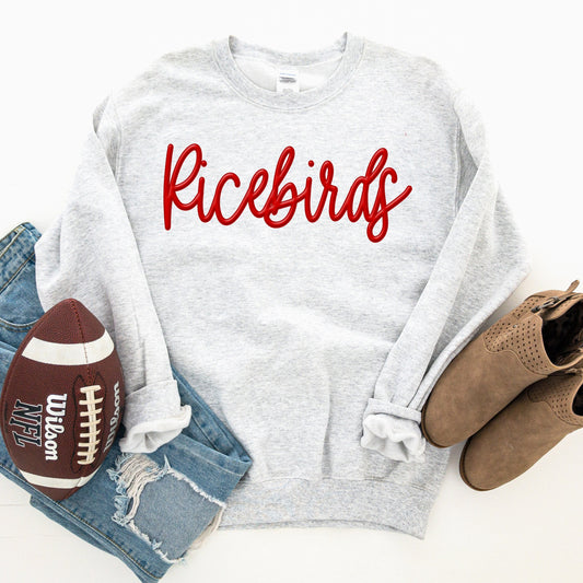 Ricebird Script Puff VInyl Sweatshirt