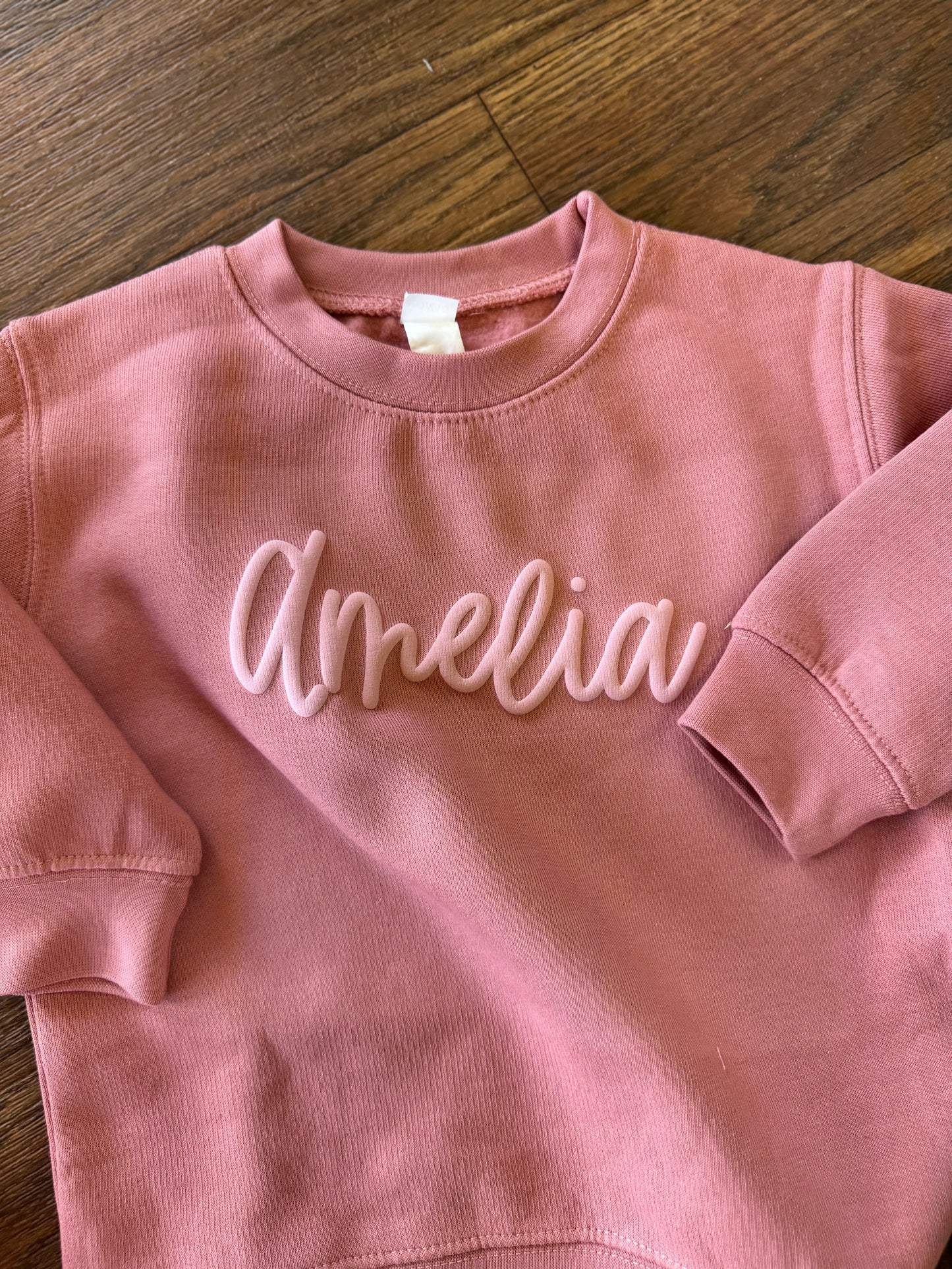 Girls Mauve Puff Fleece Sweatshirt