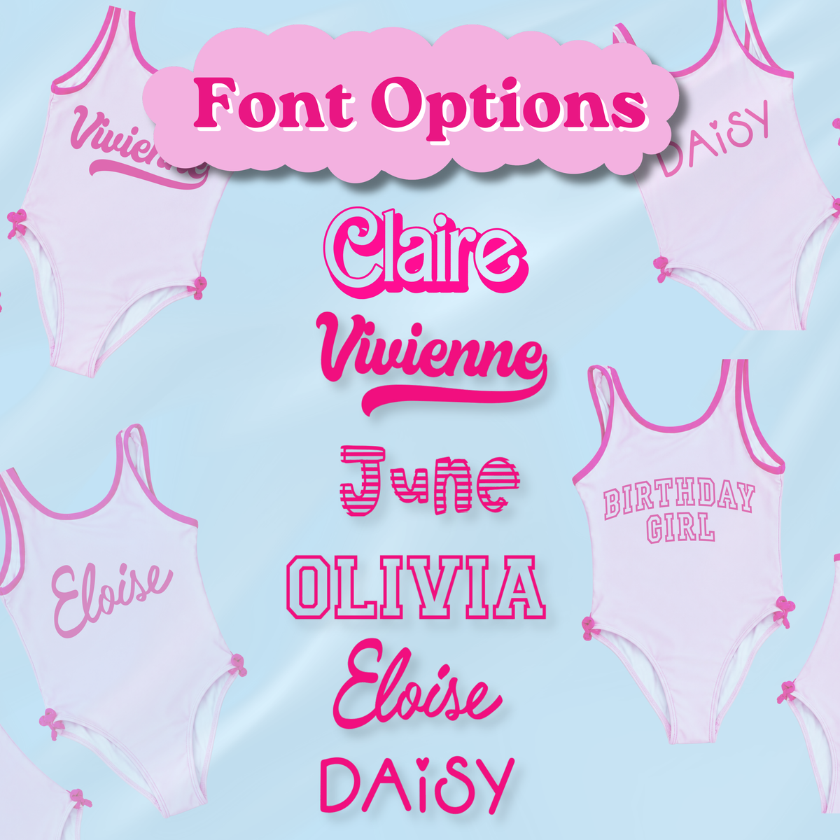 Personalized Barbie Inspired One Piece Swim Suit