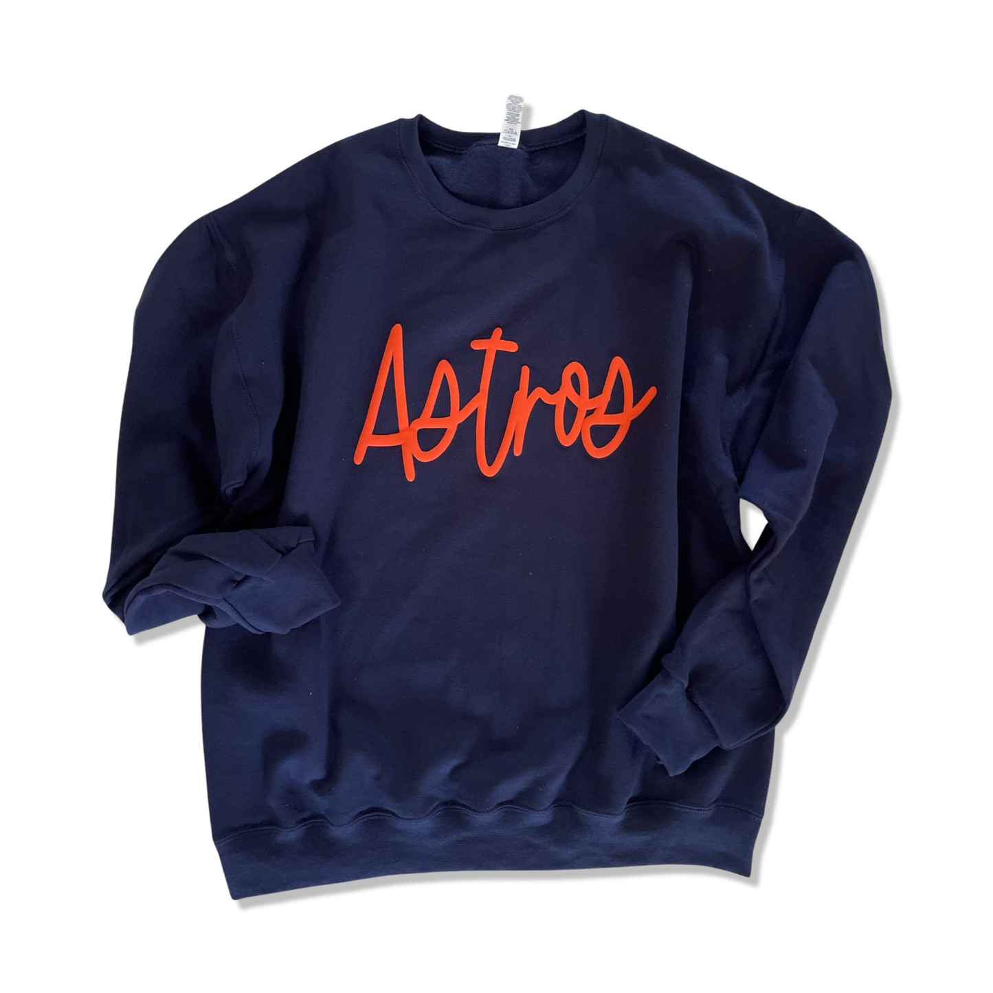 Adult Astros Navy Puff Vinyl Sweatshirt