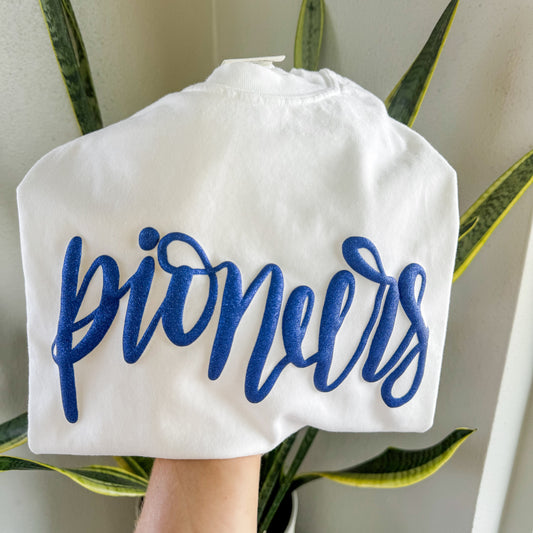 Custom Puff Glitter - Hand Lettered Team Spirit Tee
