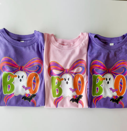 Girl's Boo Ghost Halloween Shirt