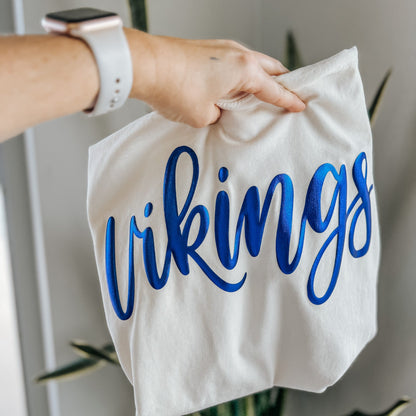 Custom Team Puff Metallic Shirt – Hand Lettered Mascot Spirit Tee