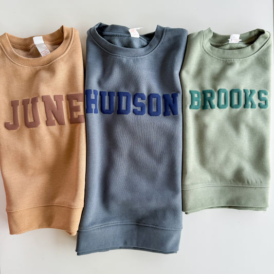 Boy's Puff Name Sweatshirt