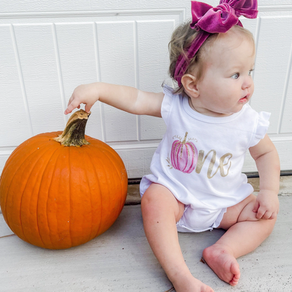 Pink & Gold Pumpkin "One" Bubble