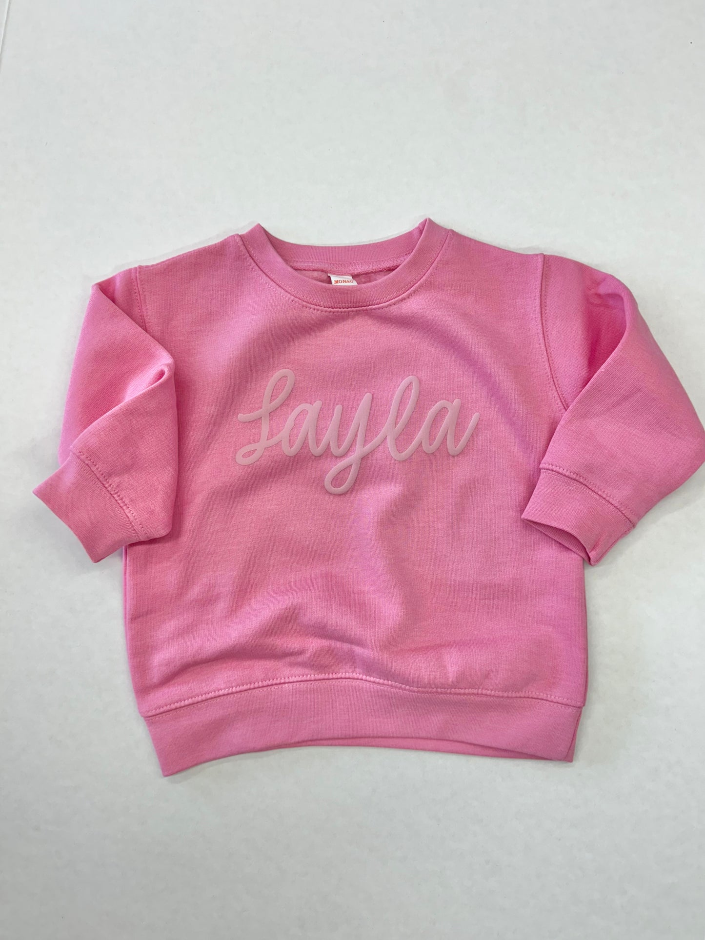 Girls Bubble Gum Pink Puff Fleece Sweatshirt