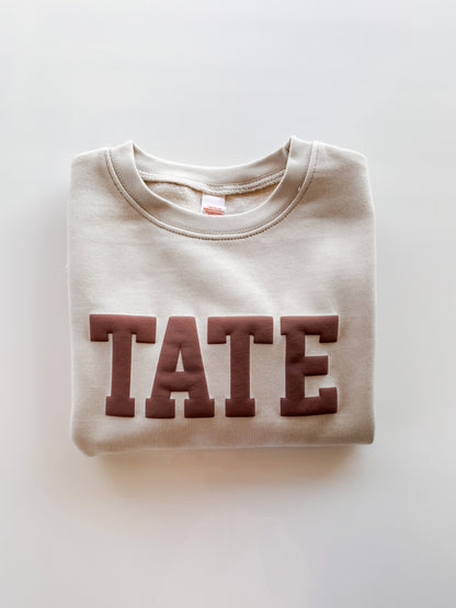 Custom Kids Puff Name Sweatshirt
