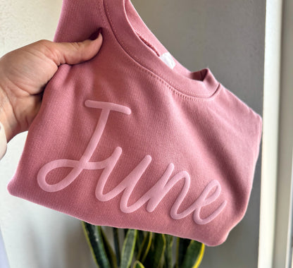 Girls Bubble Gum Pink Puff Fleece Sweatshirt