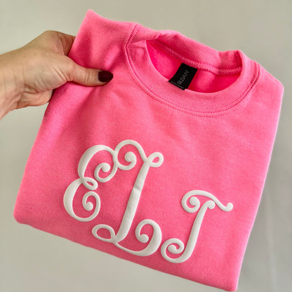 Youth Monogram Puff Print Sweatshirt