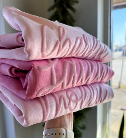 Girls Bubble Gum Pink Puff Fleece Sweatshirt
