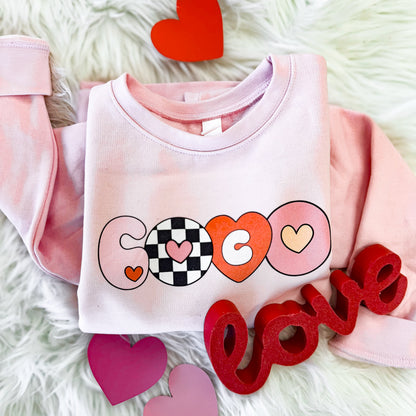 Girl's Retro Valentine's Name Crewneck