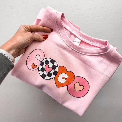 Girl's Retro Valentine's Name Crewneck