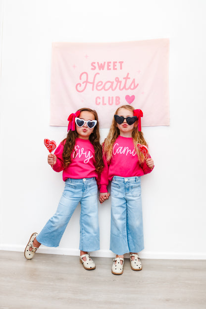 Girl's Personalized Puff Print Sweatshirt