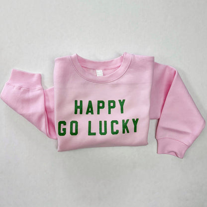 Happy Go Lucky Fleece Crewneck Sweatshirt