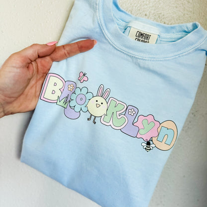 Retro Easter Alpha Name Tee