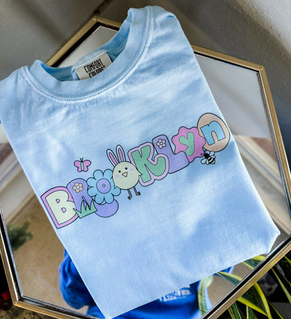 Retro Easter Alpha Name Tee
