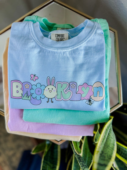 Retro Easter Alpha Name Tee