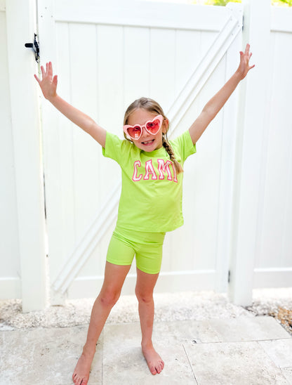 Personalized Girls Biker Short Set