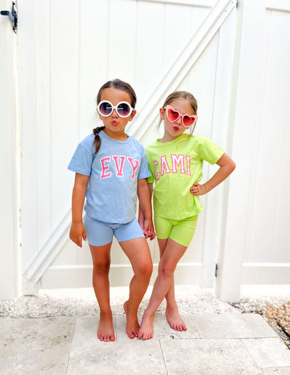 Personalized Girls Biker Short Set
