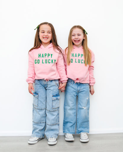 Happy Go Lucky Fleece Crewneck Sweatshirt