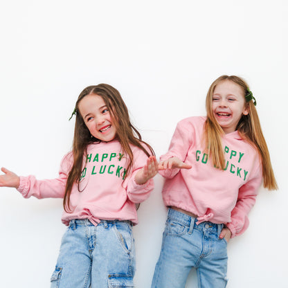 Happy Go Lucky Fleece Crewneck Sweatshirt