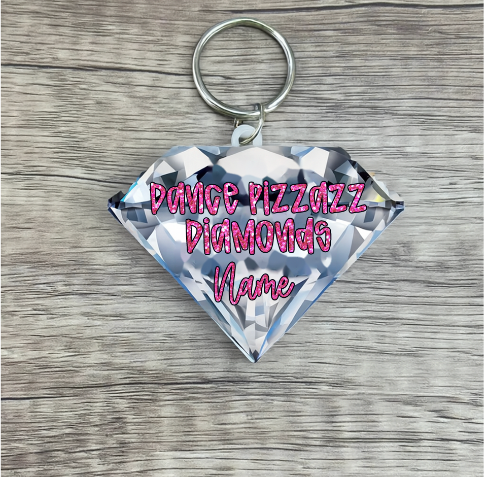 Personalized Diamonds Acrylic Bag Tag