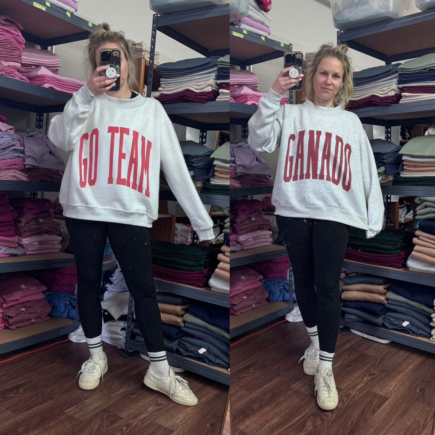 Custom Printed Reversible Mock Neck Fleece Sweatshirt