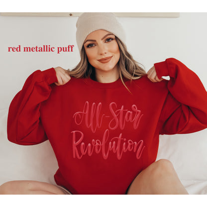 All Star Revolution Handlettered PuffCrewneck Sweatshirt