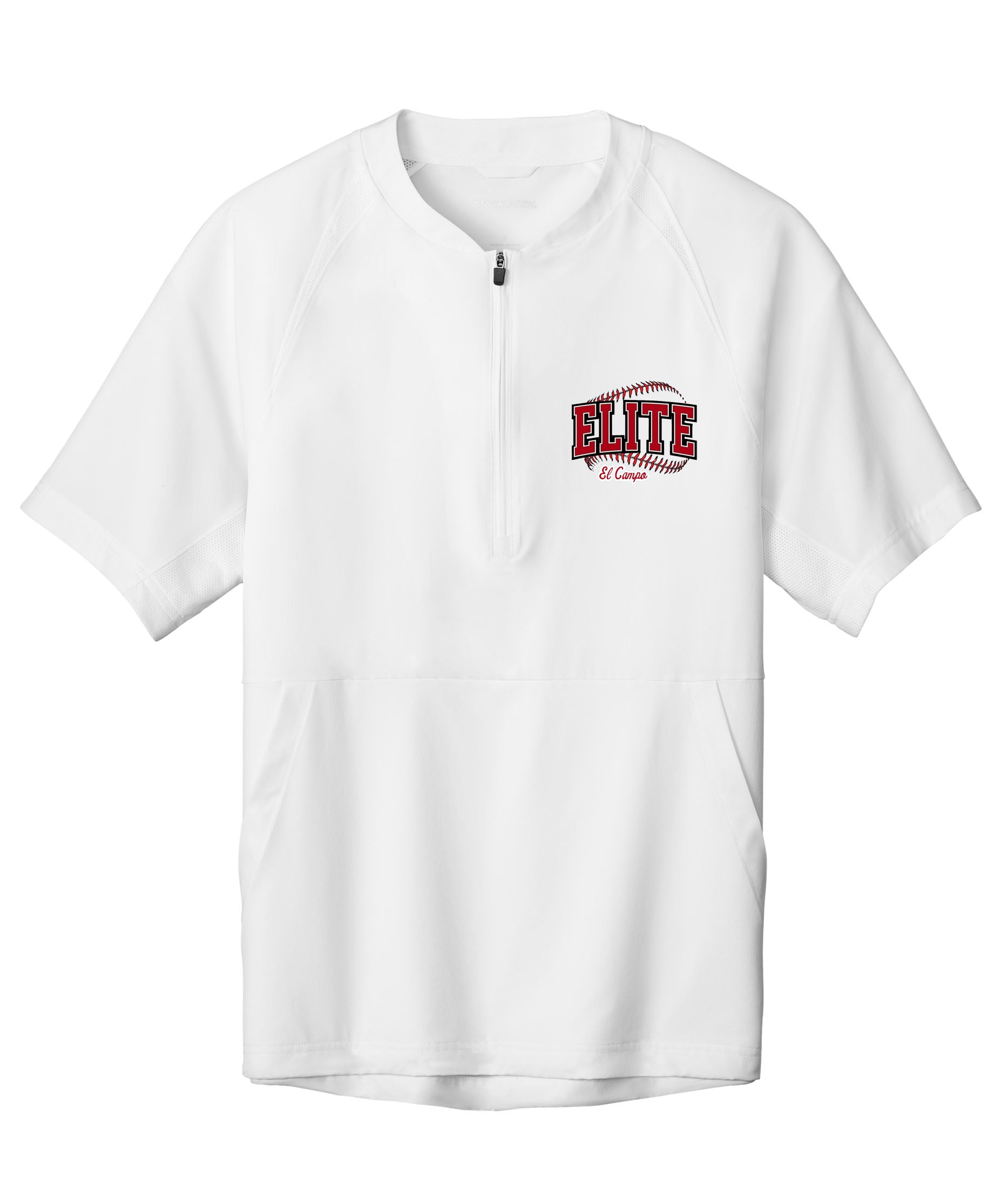 EC Elite Adult White Coaches 1/2 Zip Cage Jacket