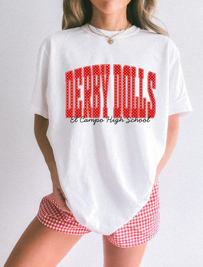 Derby Dolls Polka Dot Mock Neck, Sweatshirt or Tshirt